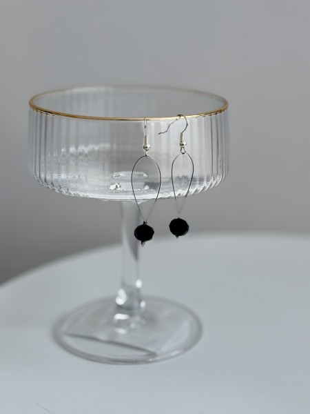 Elegantiški auskarai su Swarovski stiklo karoliuku